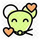 Mouse Smiling With Hearts Icon