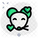 Mouse Smiling With Hearts Animal Wildlife Icon