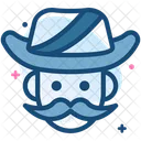 Moustache Cowboy Head Icon