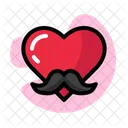 Moustache Heart  Icon