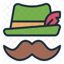 Moustache Hat Tyrolean Icon