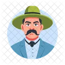 Moustache Man Character Person Icon