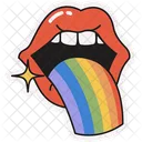 Mouth and tongue sticker  아이콘