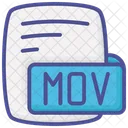 Mov Quicktime Movie Color Outline Style Icon Icône