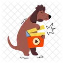 Cute Puppy Dog Holding Puppy Holding Icon