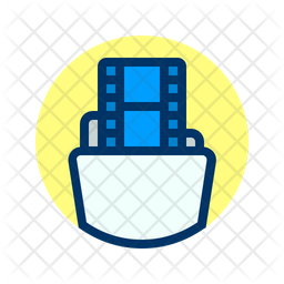 Movie Folder Icon - Download in Colored Outline Style