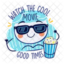 Movie Time Smiling Girl Icon