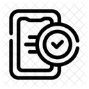 Móvil con marca de verificación  Icono