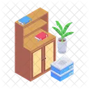 Moving Bookcase Moving Bookshelf Packing Books Icon