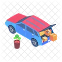 Moving Home Car Relocation Icon