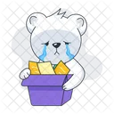 Working Bear Moving Out Crying Bear Symbol
