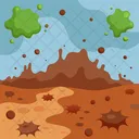 Mud And Clay Splatters Background Icon