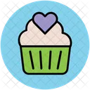 Muffin Heart Cupcake Icon