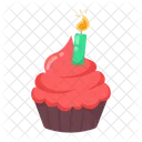 Muffin Candle Cupcake Whipped Cupcake Icône