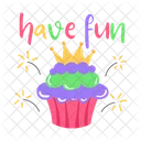 Birthday Cupcake Muffin Have Fun 아이콘