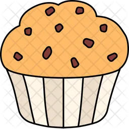 Muffin chocolate chip dessert  Icon