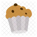 Muffin con chispas de chocolate  Icono