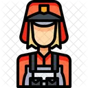 Mujer Bombero Bombero Icono