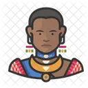 Mujer Africana Tradicional Avatar Usuario Icono