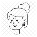 Mujer caucásica de peinado de moño alto formal  Icono