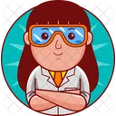 Mujer Cartoon Cientifico Icon