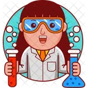 Mujer Cartoon Cientifico Icon