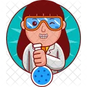 Mujer Cartoon Cientifico Icon