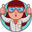 Mujer Cartoon Cientifico Icon