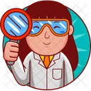 Mujer Cartoon Cientifico Icon