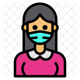 Mujer con mascarilla  Icono