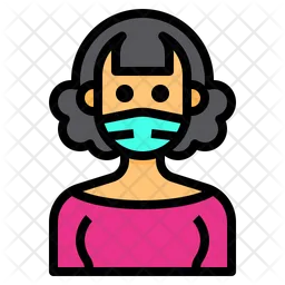 Mujer con mascarilla  Icono