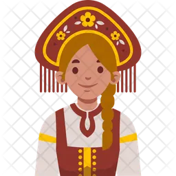 Mujer con ropa tradicional rusa  Icono