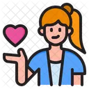 Mujer dando corazon  Icon