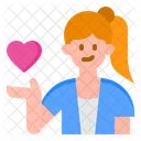 Mujer dando corazon  Icon