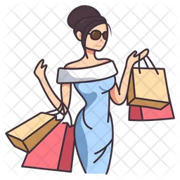 Mujer de compras  Icono