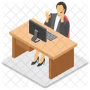 Emprendedora Asistente De Oficina Empresaria Icono