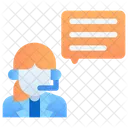 Mujer De Servicio Al Cliente Operador Asistente Icon