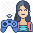 Mujer Jugadora Jugador Juego Icon