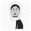 Mujer Con Gripe Hizo Una Mueca De Dolor Hijab Musulman Icono