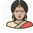 Mujer India Tradicional Avatar Usuario Icono