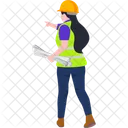 Ingeniero Blueprint Trabajador Icono