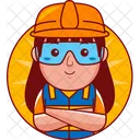 Ilustracion Mujer Ingeniero Icono