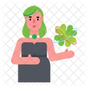 Mujer Irlandesa Dama Irlandesa Chica Trebol Icono