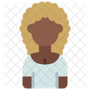 Mujer de pelo rizado  Icono