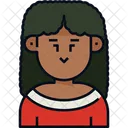 Mujer Pelo Rizado Usuario Icon