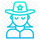 Mujer Sheriff Sombrero Icon