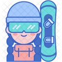 Snowboarder femenino  Icono