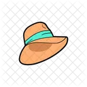 Sombrero De Mujer Sombrero Redondo Pegatina Icon