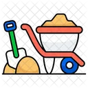 Mulch Dirt Carrier Wheelbarrow Icon