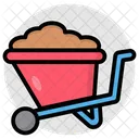 Mulch Dirt Carrier Wheelbarrow Icon